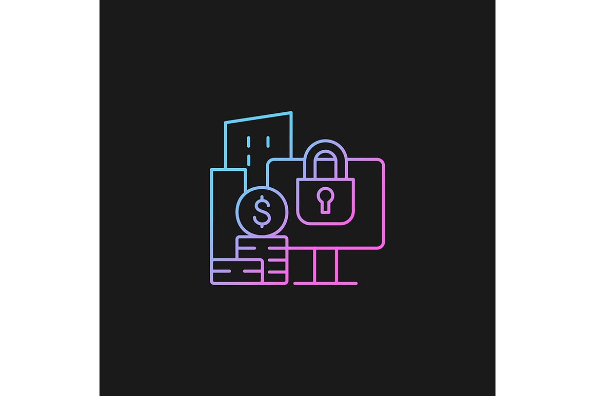 Sensitive information types gradient icons set for dark and light mode