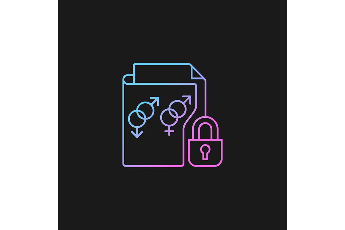 Sensitive information types gradient icons set for dark and light mode