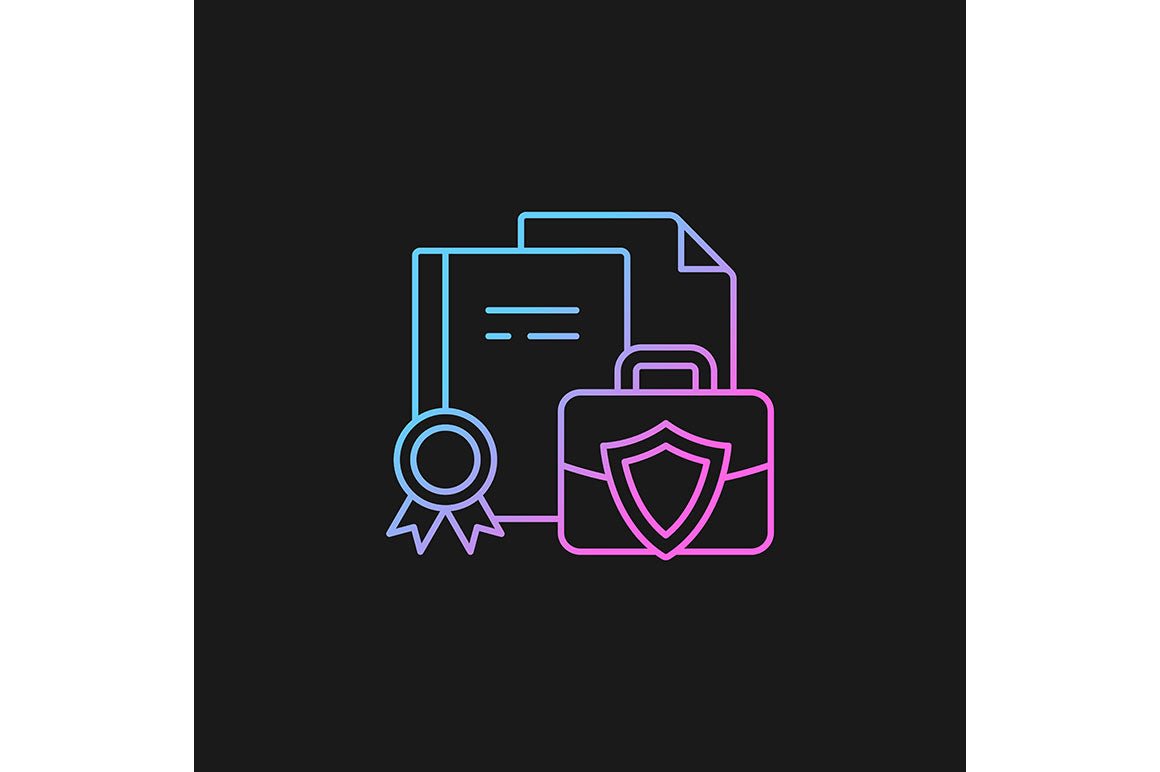 Sensitive information types gradient icons set for dark and light mode