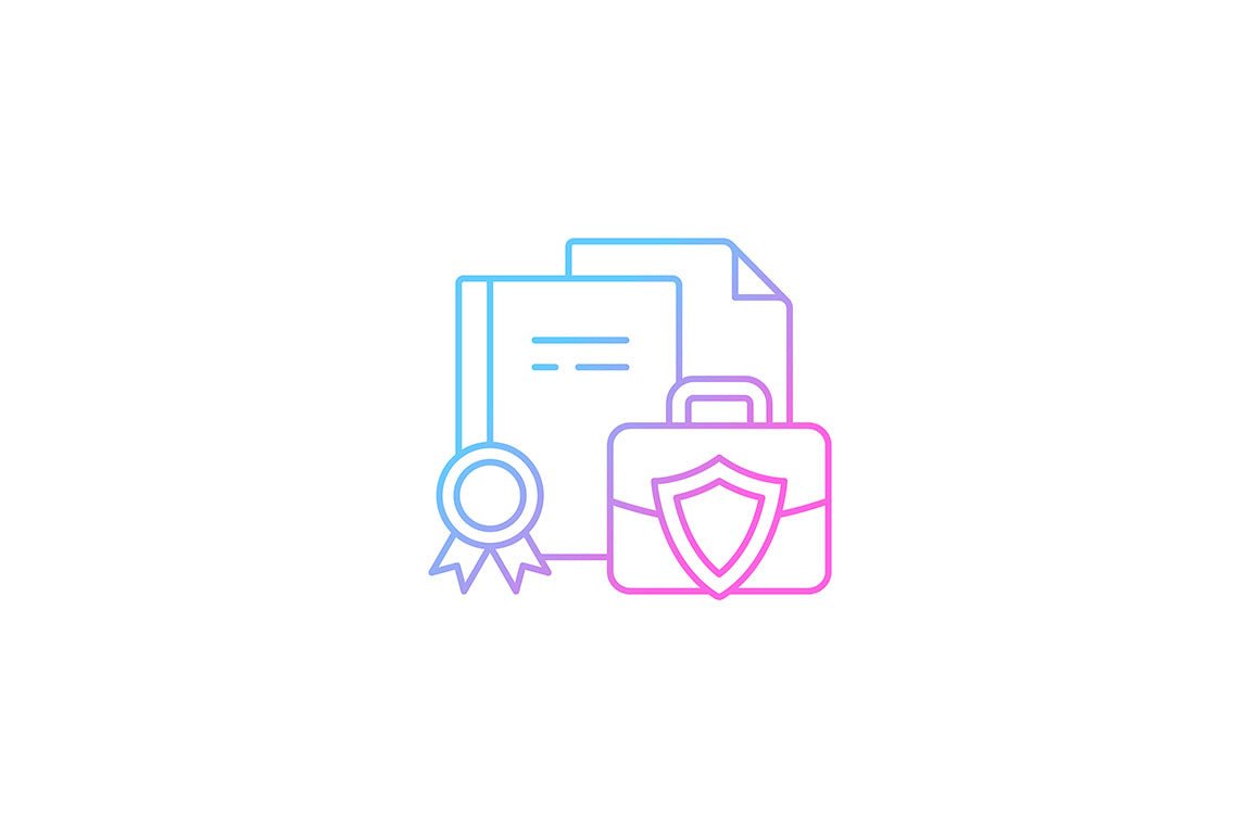 Sensitive information types gradient icons set for dark and light mode