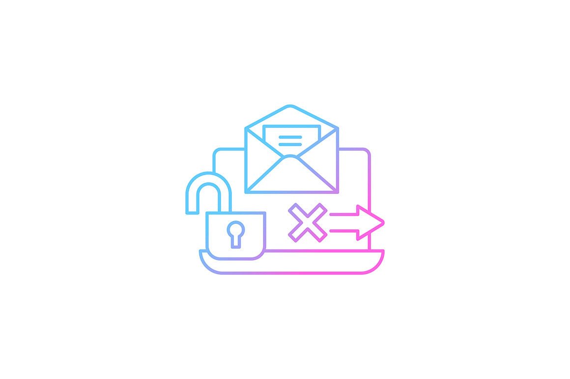 Sensitive information types gradient icons set for dark and light mode