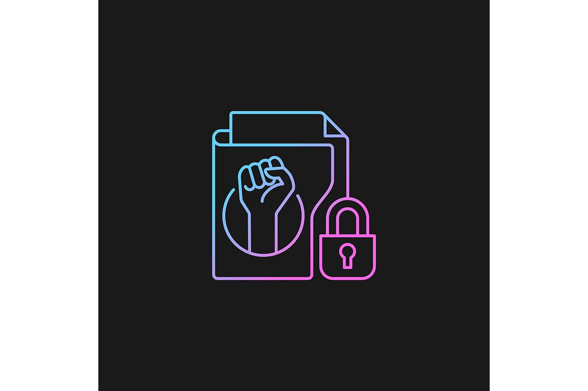 Sensitive information types gradient icons set for dark and light mode
