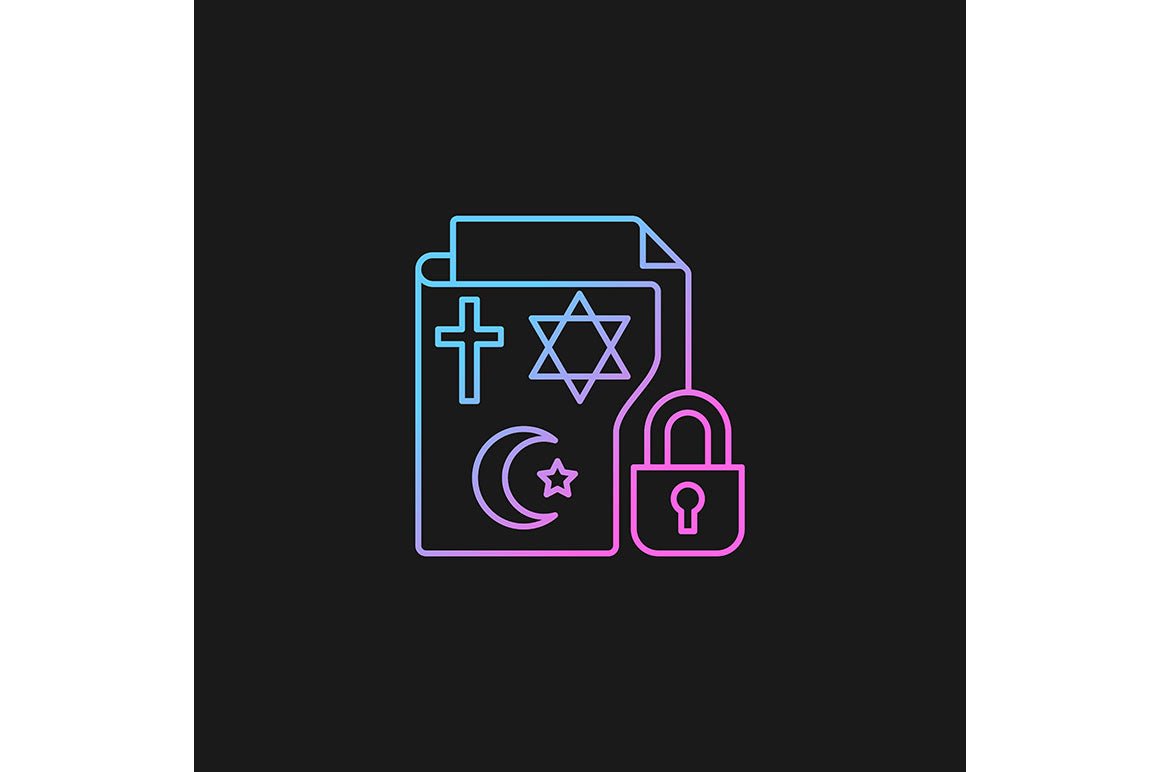 Sensitive information types gradient icons set for dark and light mode