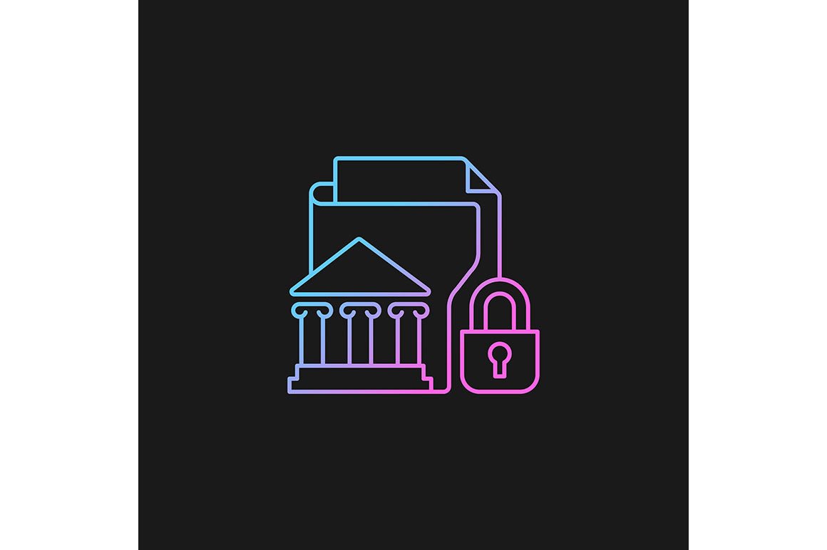 Sensitive information types gradient icons set for dark and light mode