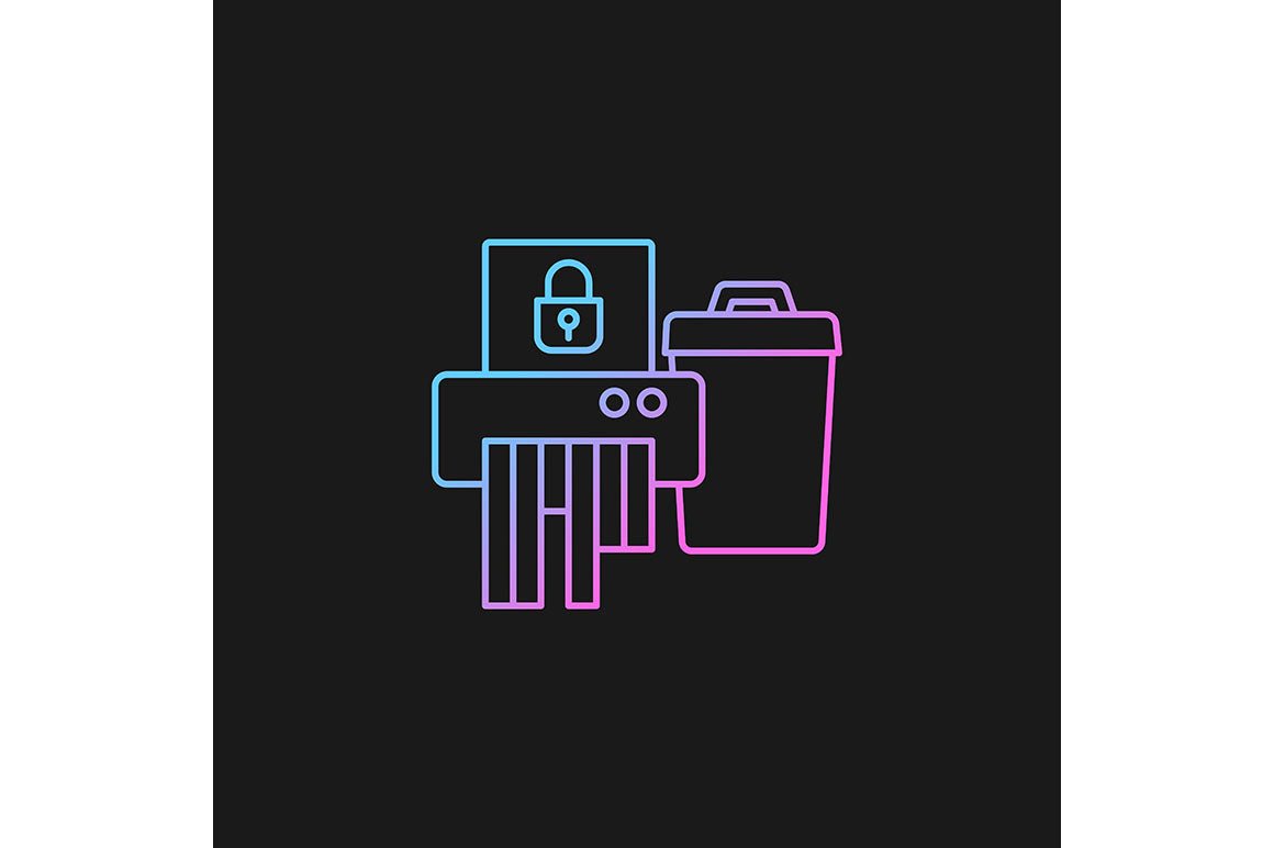 Sensitive information types gradient icons set for dark and light mode