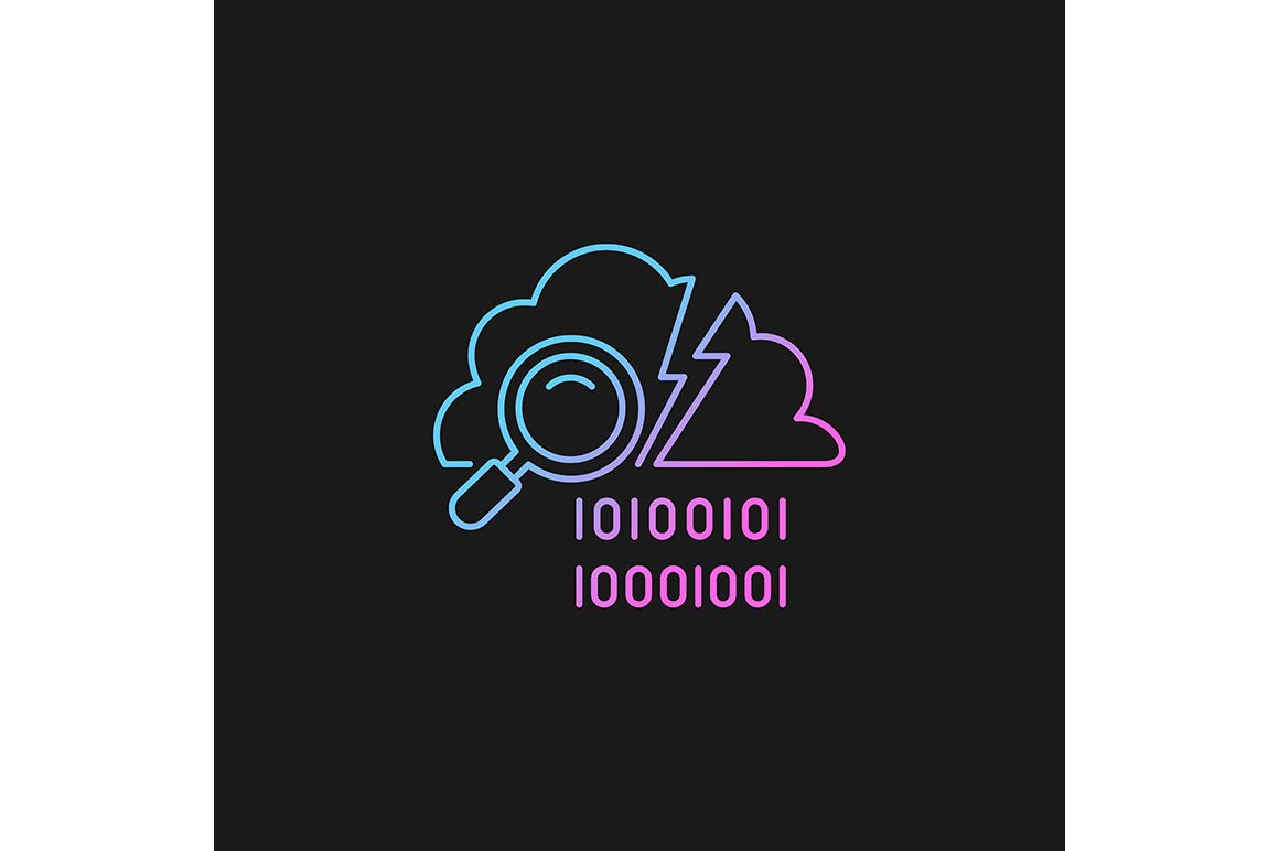 Sensitive information types gradient icons set for dark and light mode