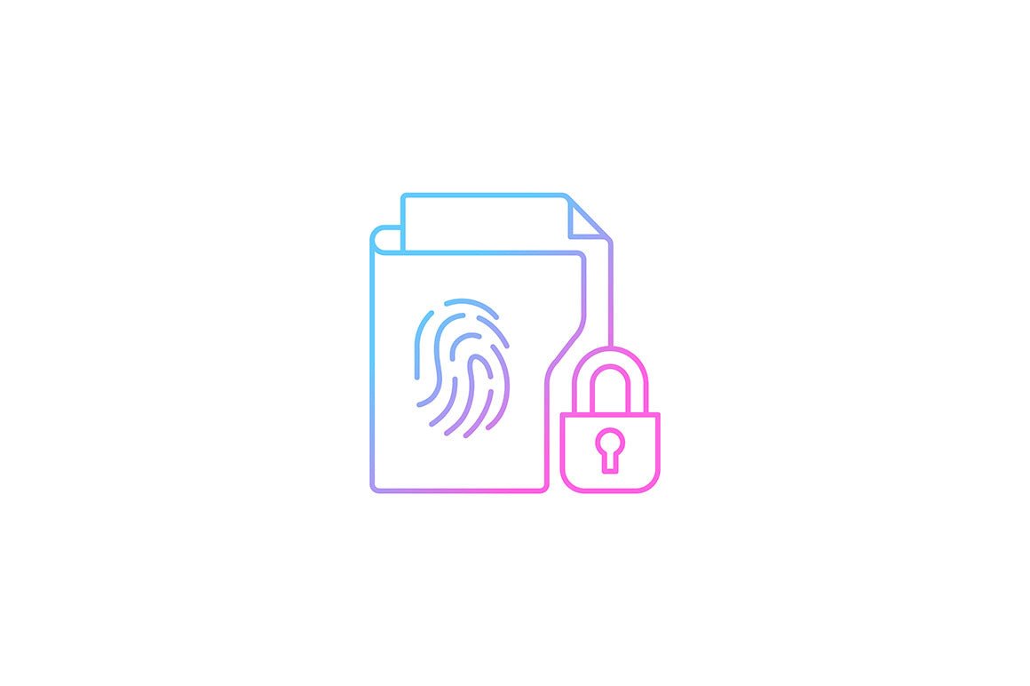 Sensitive information types gradient icons set for dark and light mode