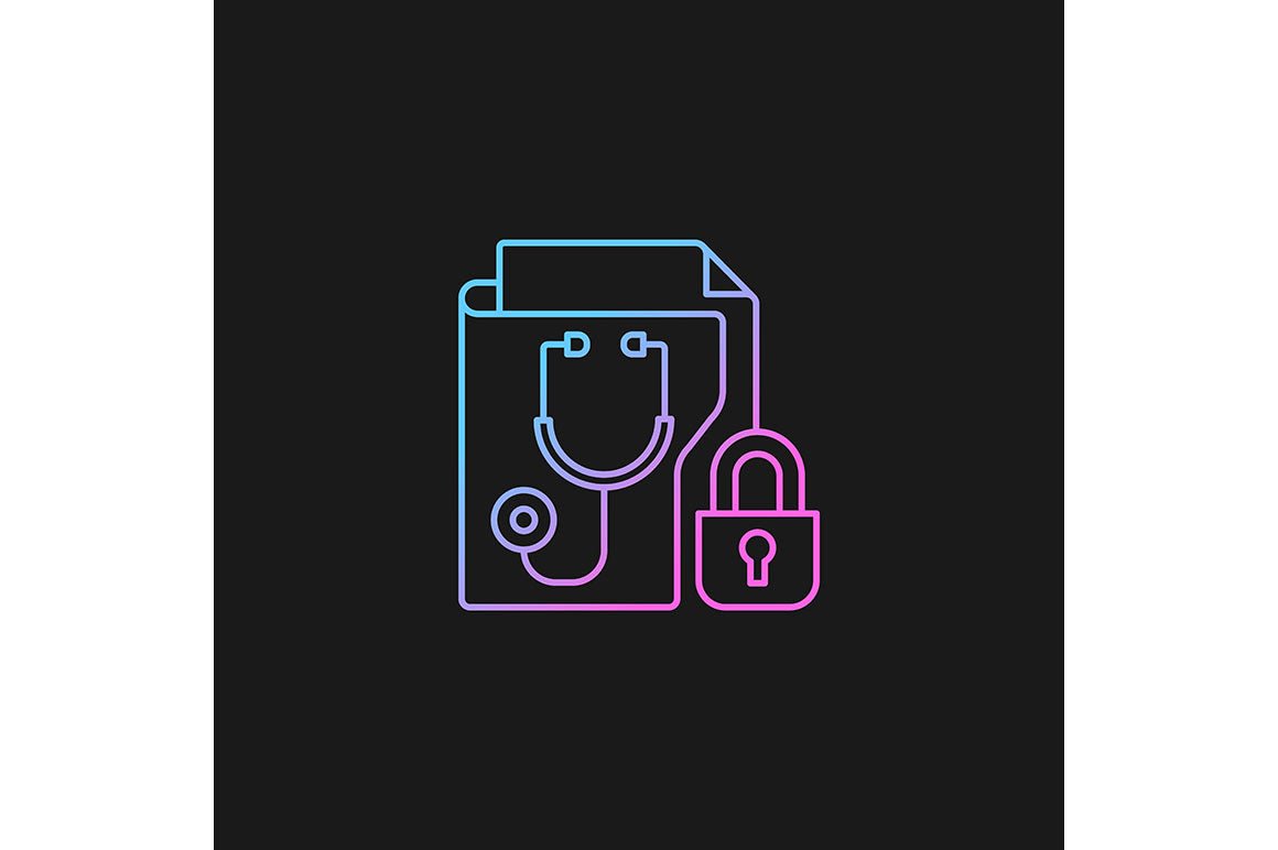 Sensitive information types gradient icons set for dark and light mode