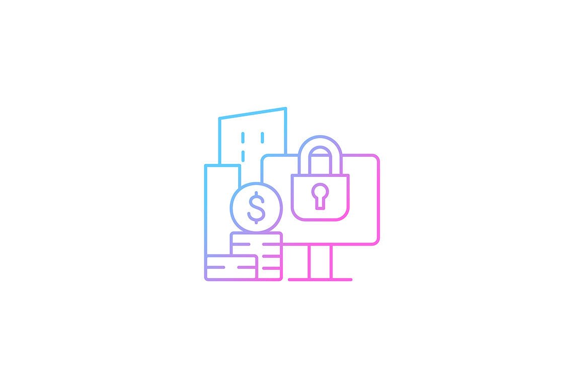 Sensitive information types gradient icons set for dark and light mode