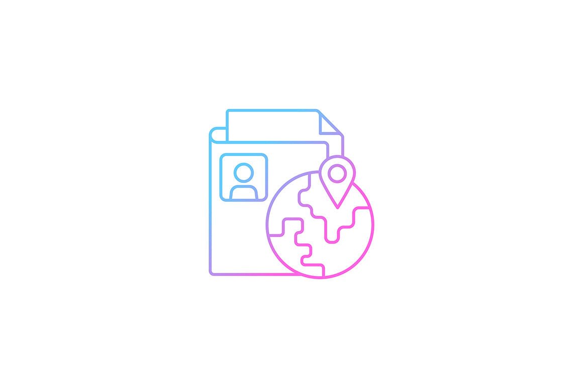 Sensitive information types gradient icons set for dark and light mode