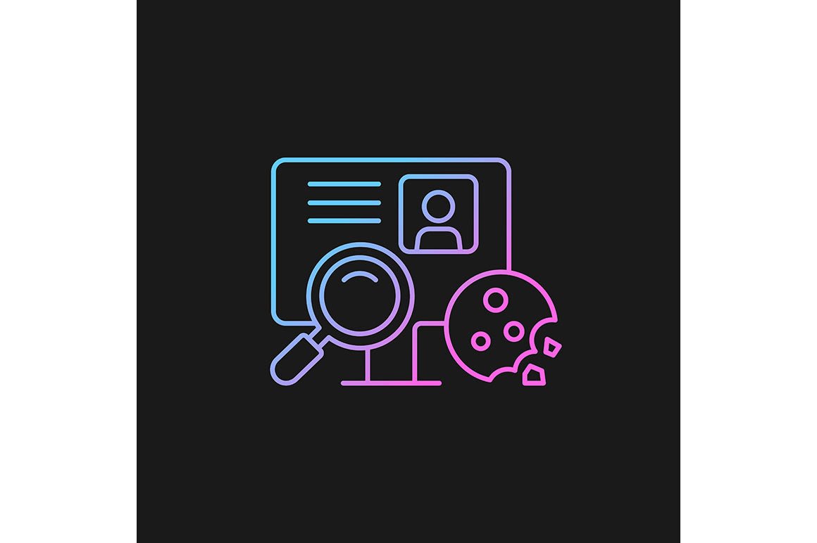 Sensitive information types gradient icons set for dark and light mode