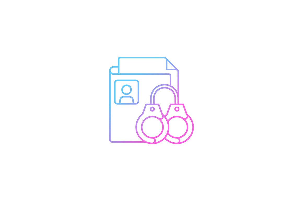 Sensitive information types gradient icons set for dark and light mode