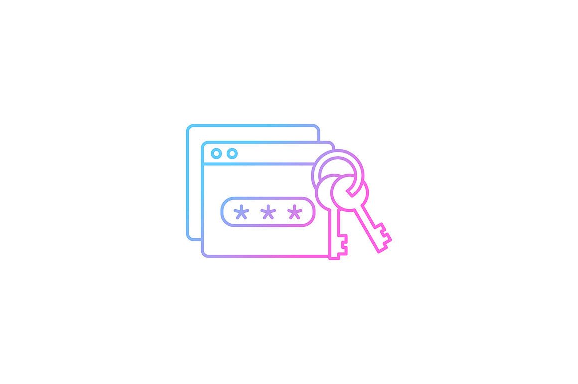 Sensitive information types gradient icons set for dark and light mode