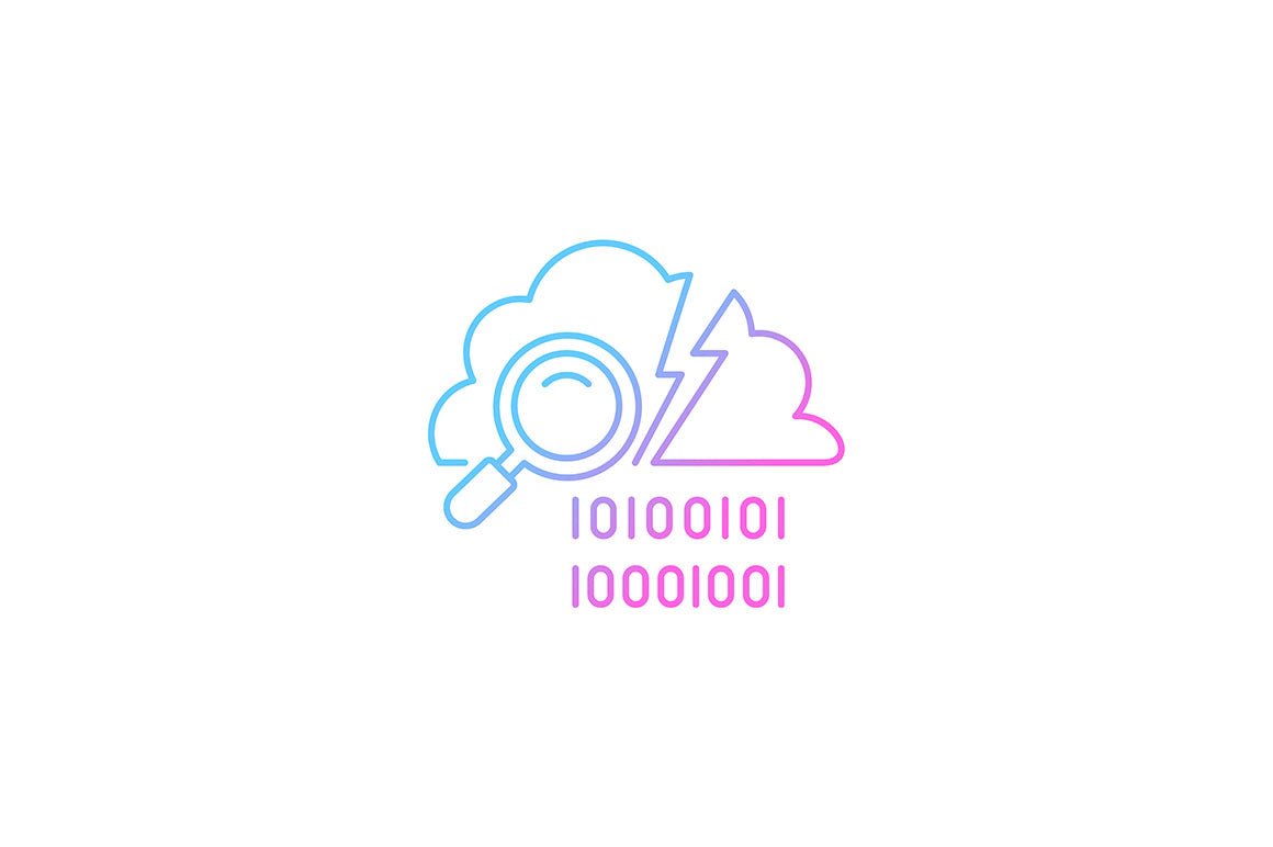 Sensitive information types gradient icons set for dark and light mode