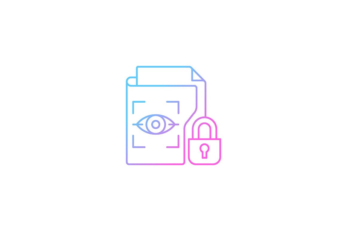 Sensitive information types gradient icons set for dark and light mode