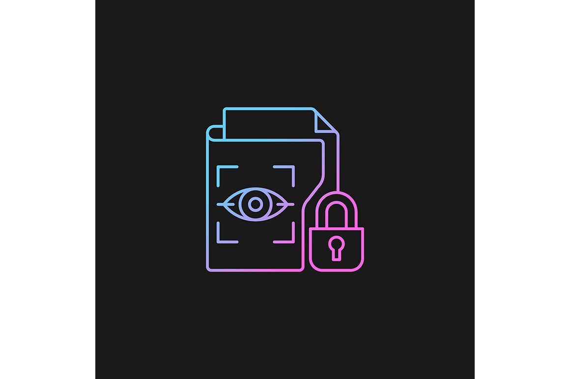 Sensitive information types gradient icons set for dark and light mode