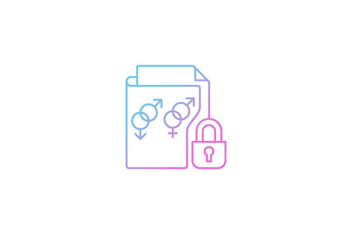 Sensitive information types gradient icons set for dark and light mode