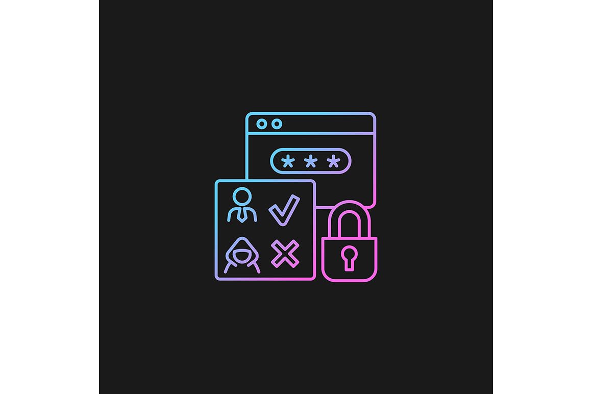 Sensitive information types gradient icons set for dark and light mode