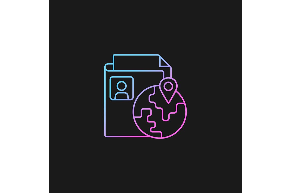 Sensitive information types gradient icons set for dark and light mode