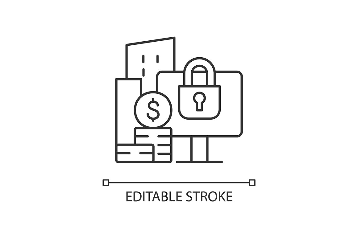 Sensitive information types linear icons set for dark and light mode
