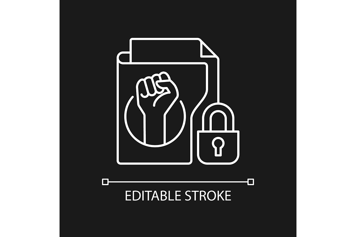 Sensitive information types linear icons set for dark and light mode