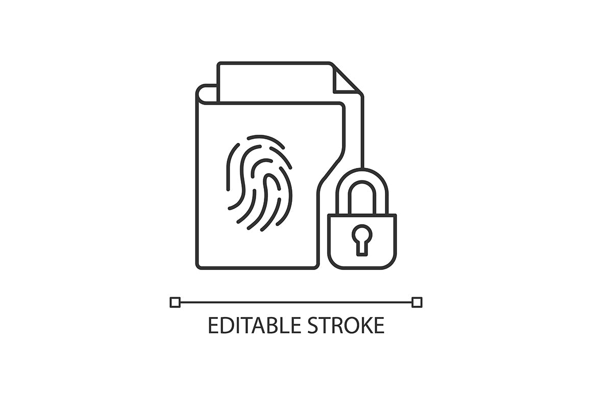 Sensitive information types linear icons set for dark and light mode