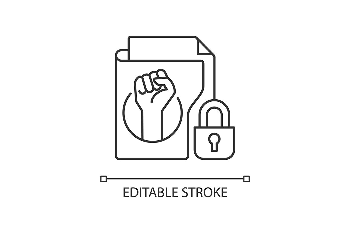 Sensitive information types linear icons set for dark and light mode