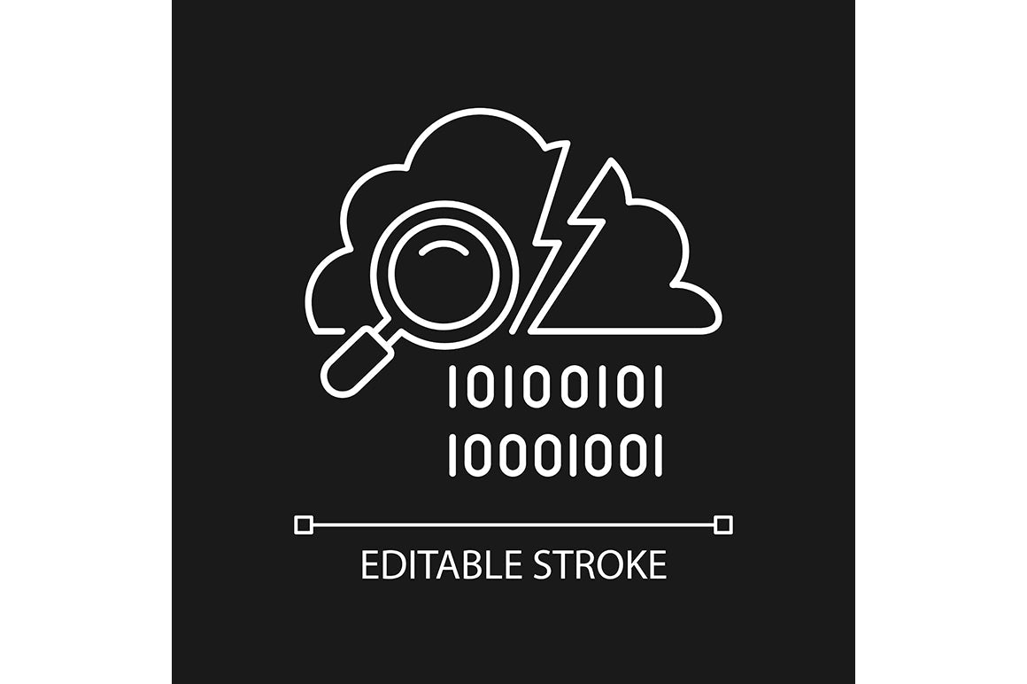 Sensitive information types linear icons set for dark and light mode