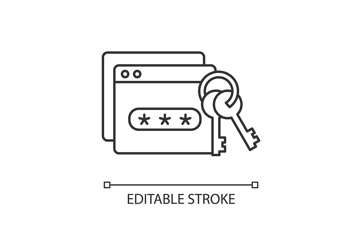 Sensitive information types linear icons set for dark and light mode