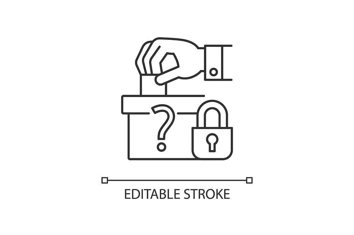 Sensitive information types linear icons set for dark and light mode