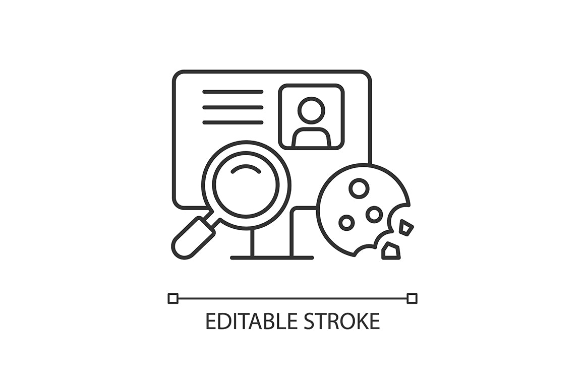 Sensitive information types linear icons set for dark and light mode