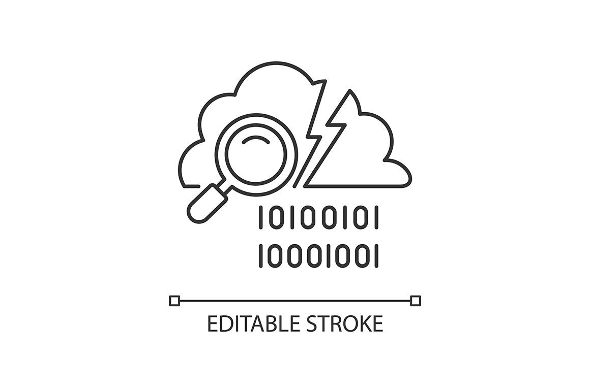 Sensitive information types linear icons set for dark and light mode