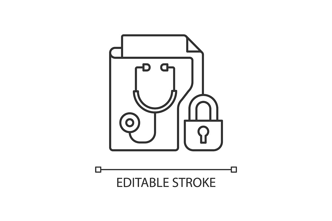 Sensitive information types linear icons set for dark and light mode