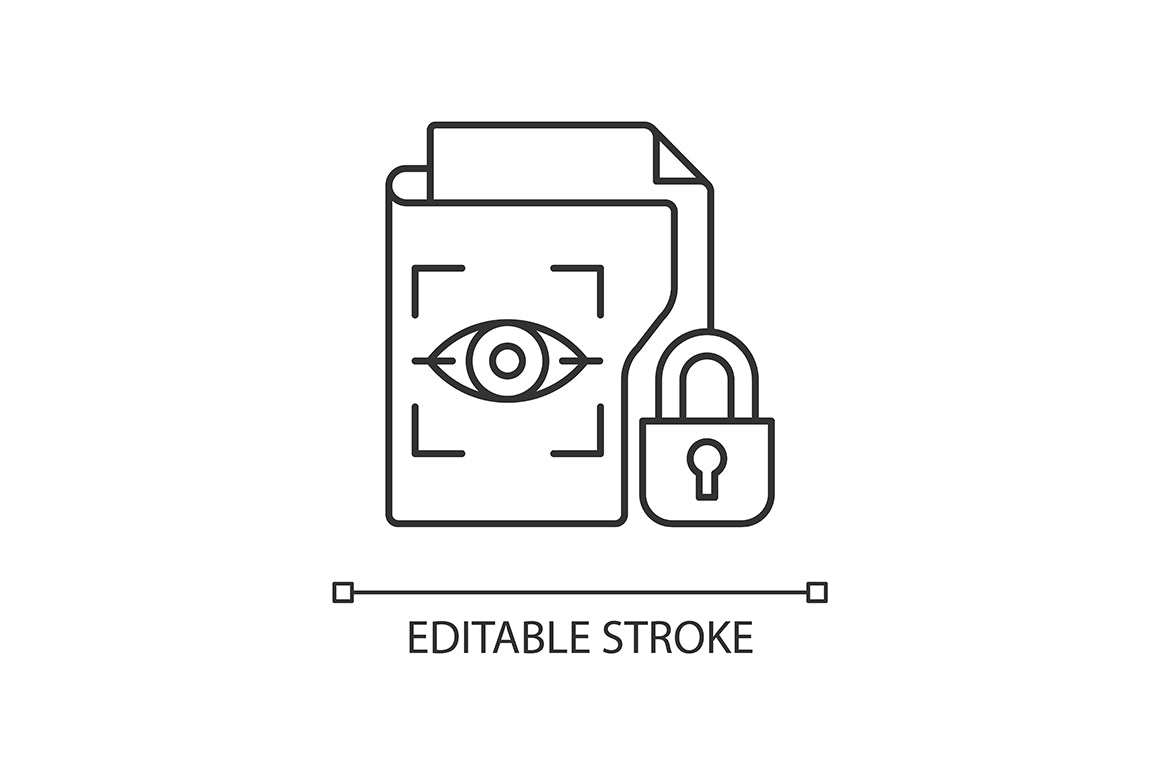Sensitive information types linear icons set for dark and light mode