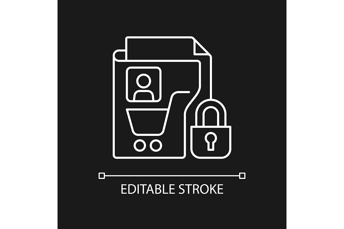 Sensitive information types linear icons set for dark and light mode