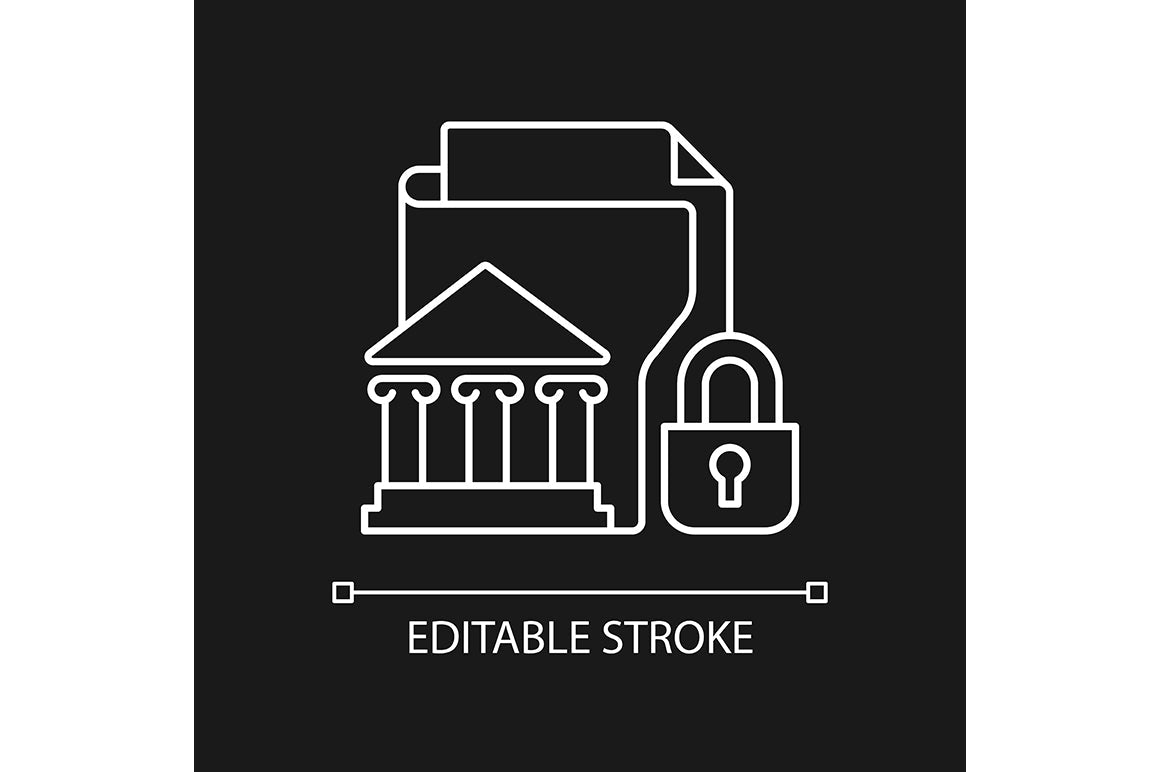 Sensitive information types linear icons set for dark and light mode