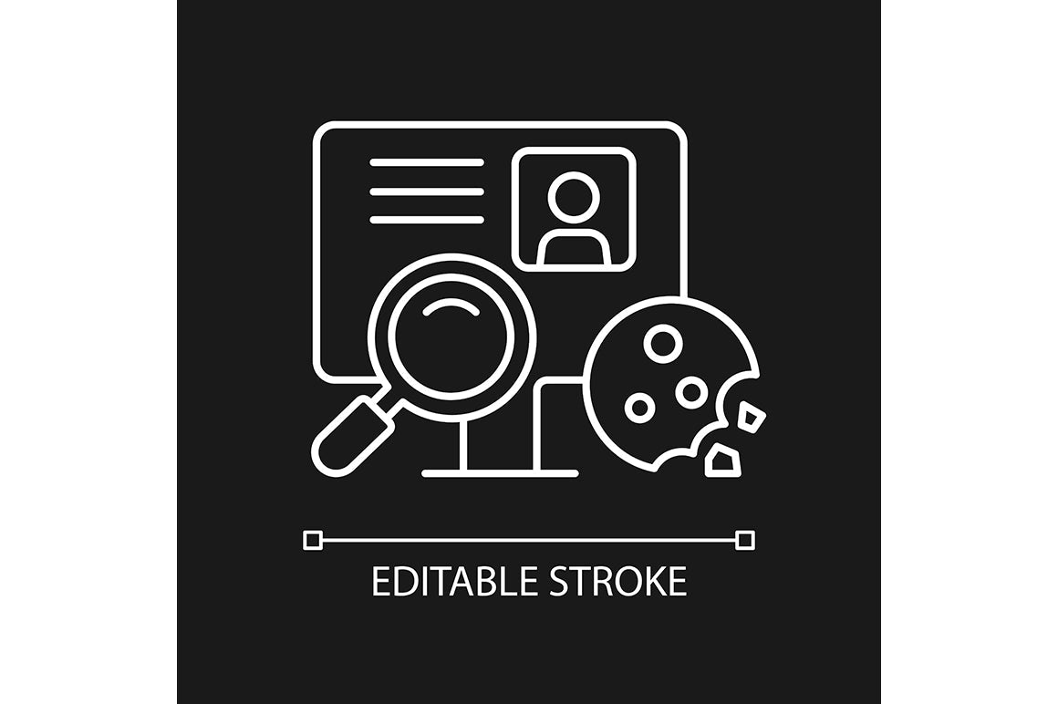Sensitive information types linear icons set for dark and light mode