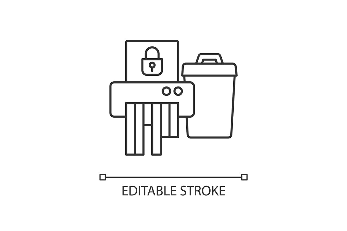 Sensitive information types linear icons set for dark and light mode