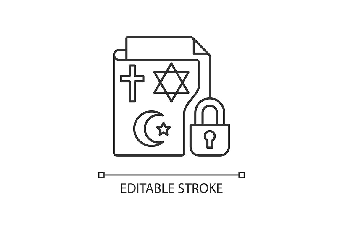 Sensitive information types linear icons set for dark and light mode