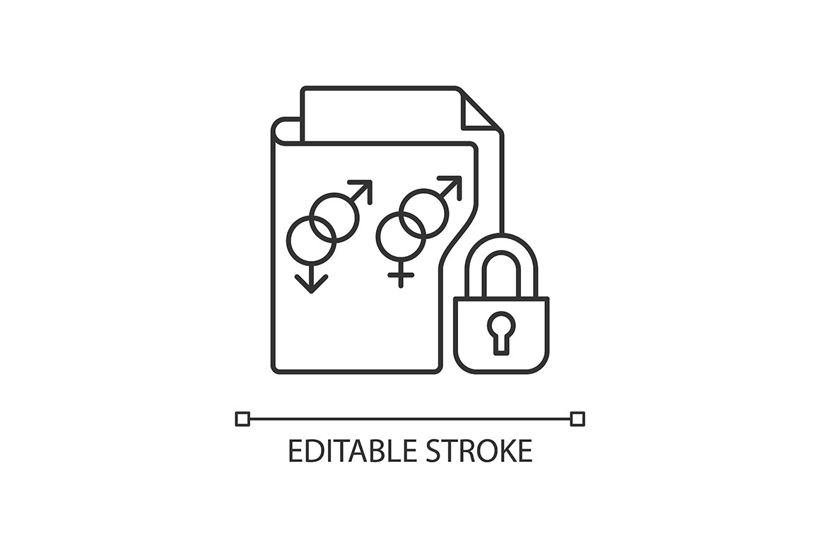 Sensitive information types linear icons set for dark and light mode