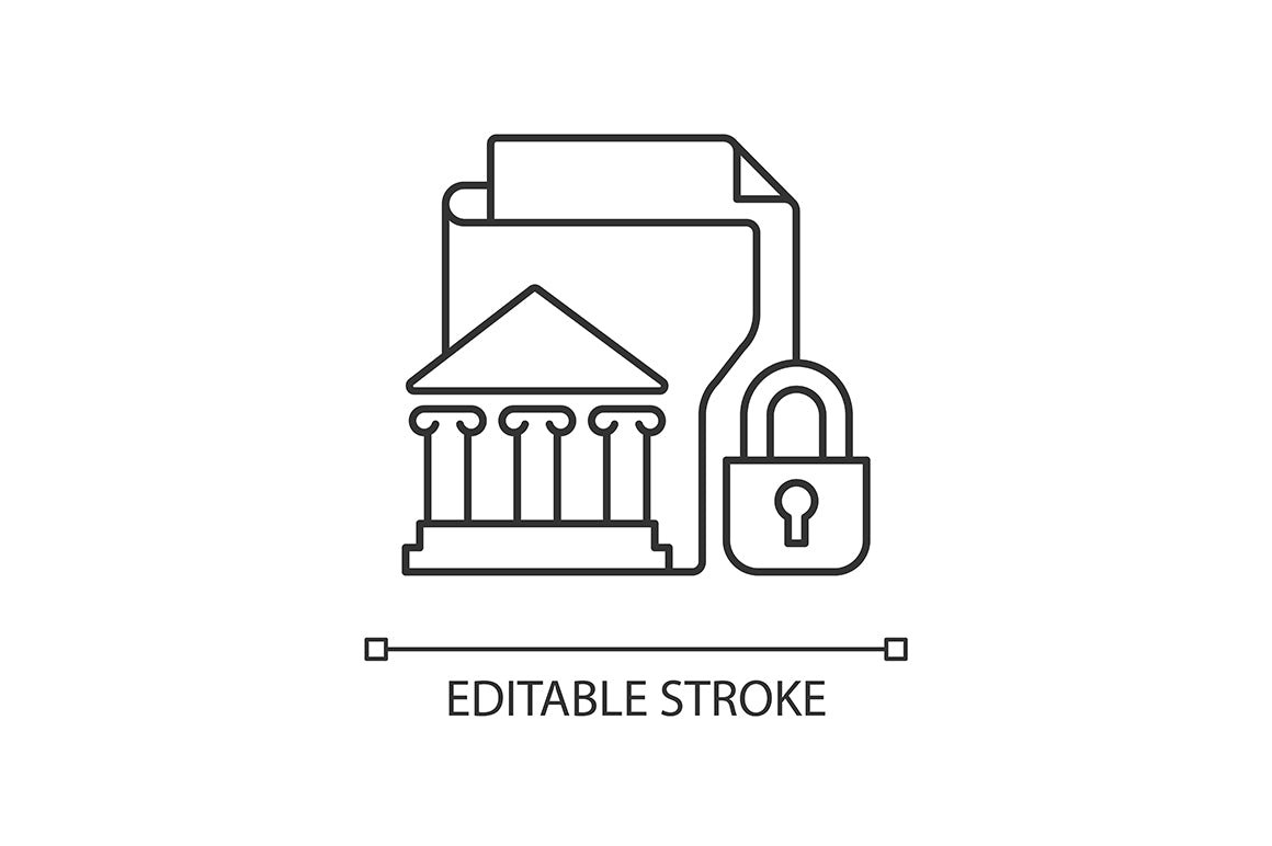 Sensitive information types linear icons set for dark and light mode