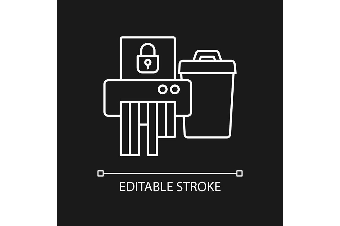 Sensitive information types linear icons set for dark and light mode