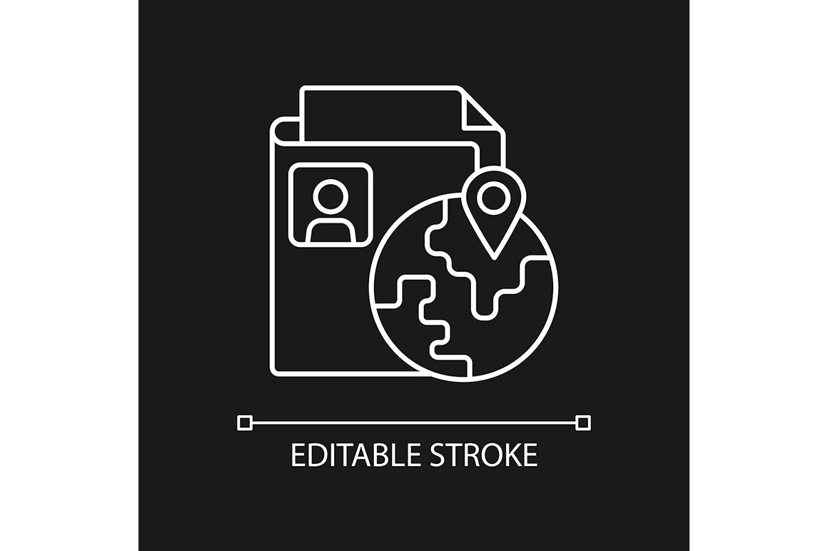 Sensitive information types linear icons set for dark and light mode