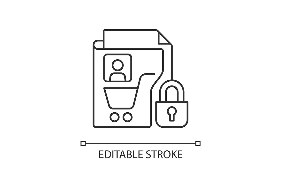 Sensitive information types linear icons set for dark and light mode