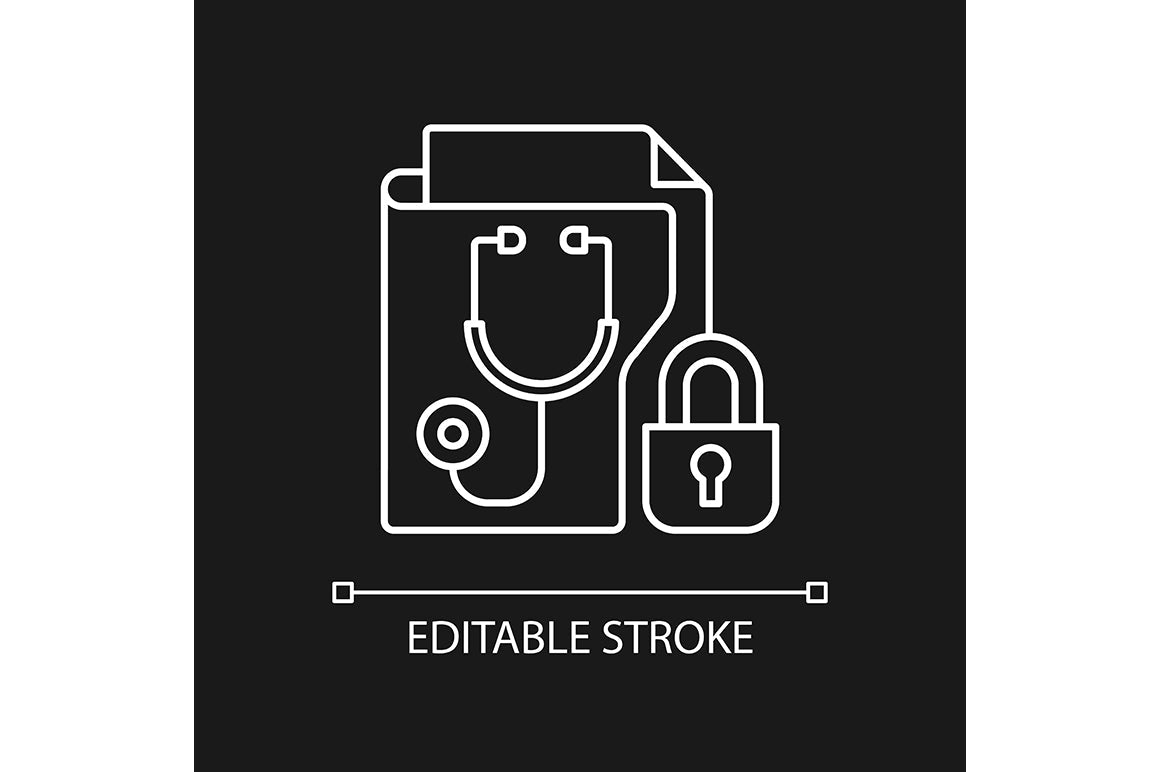 Sensitive information types linear icons set for dark and light mode