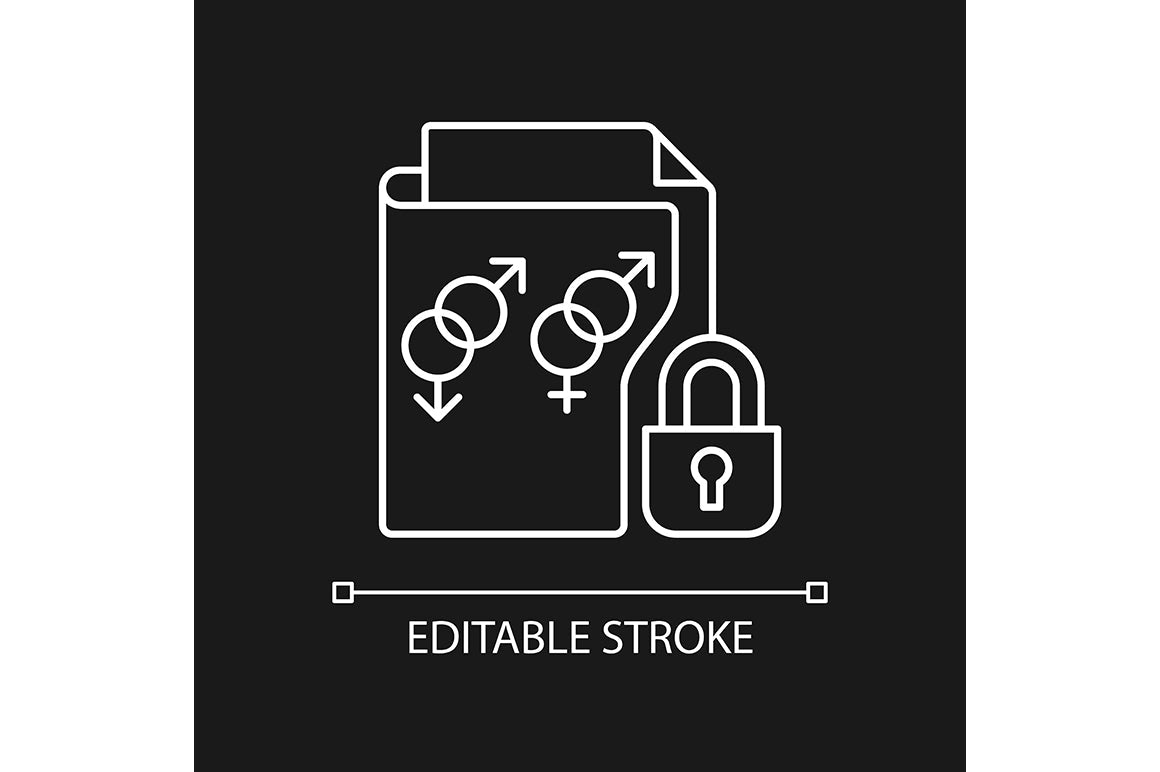 Sensitive information types linear icons set for dark and light mode