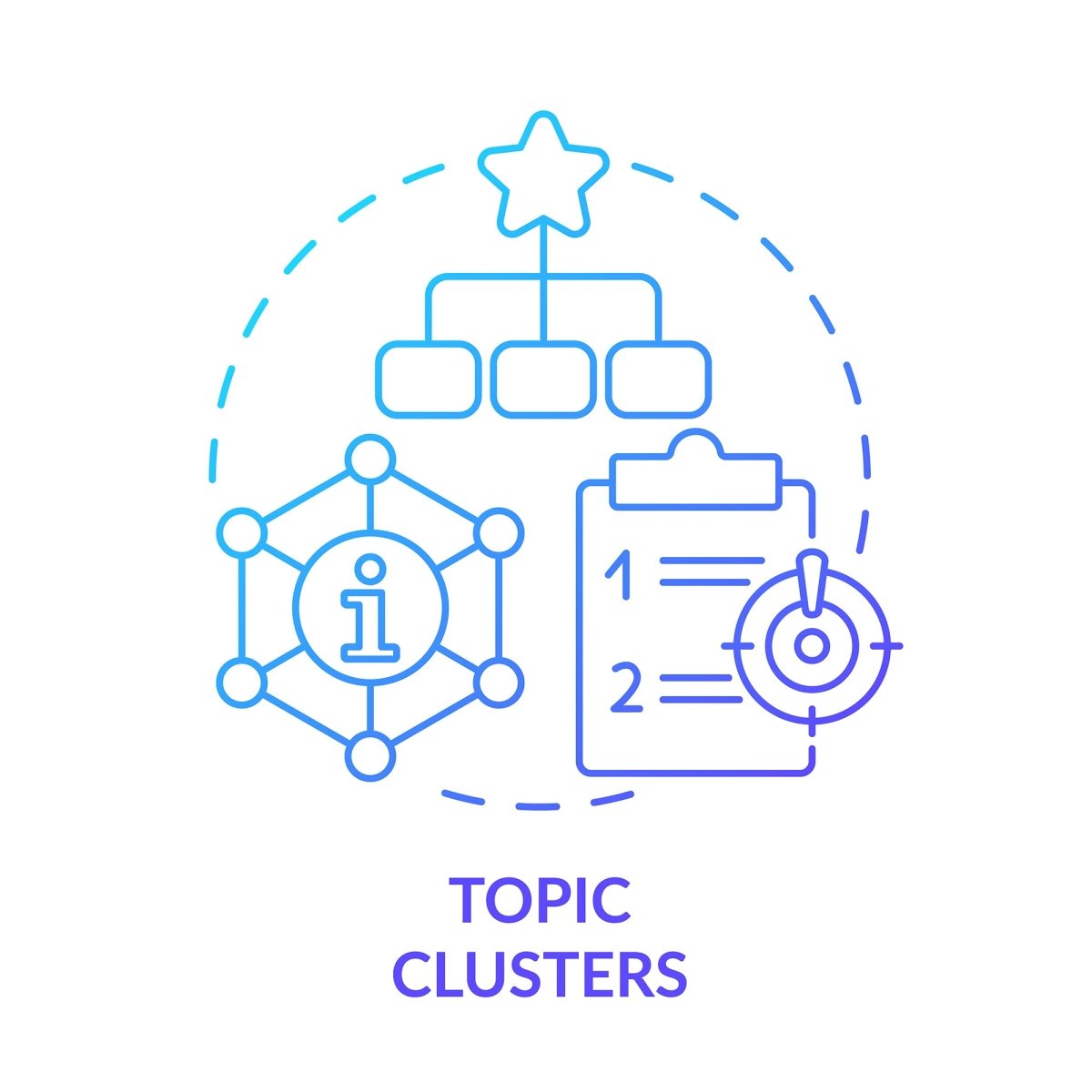 SEO optimization concept icons bundle
