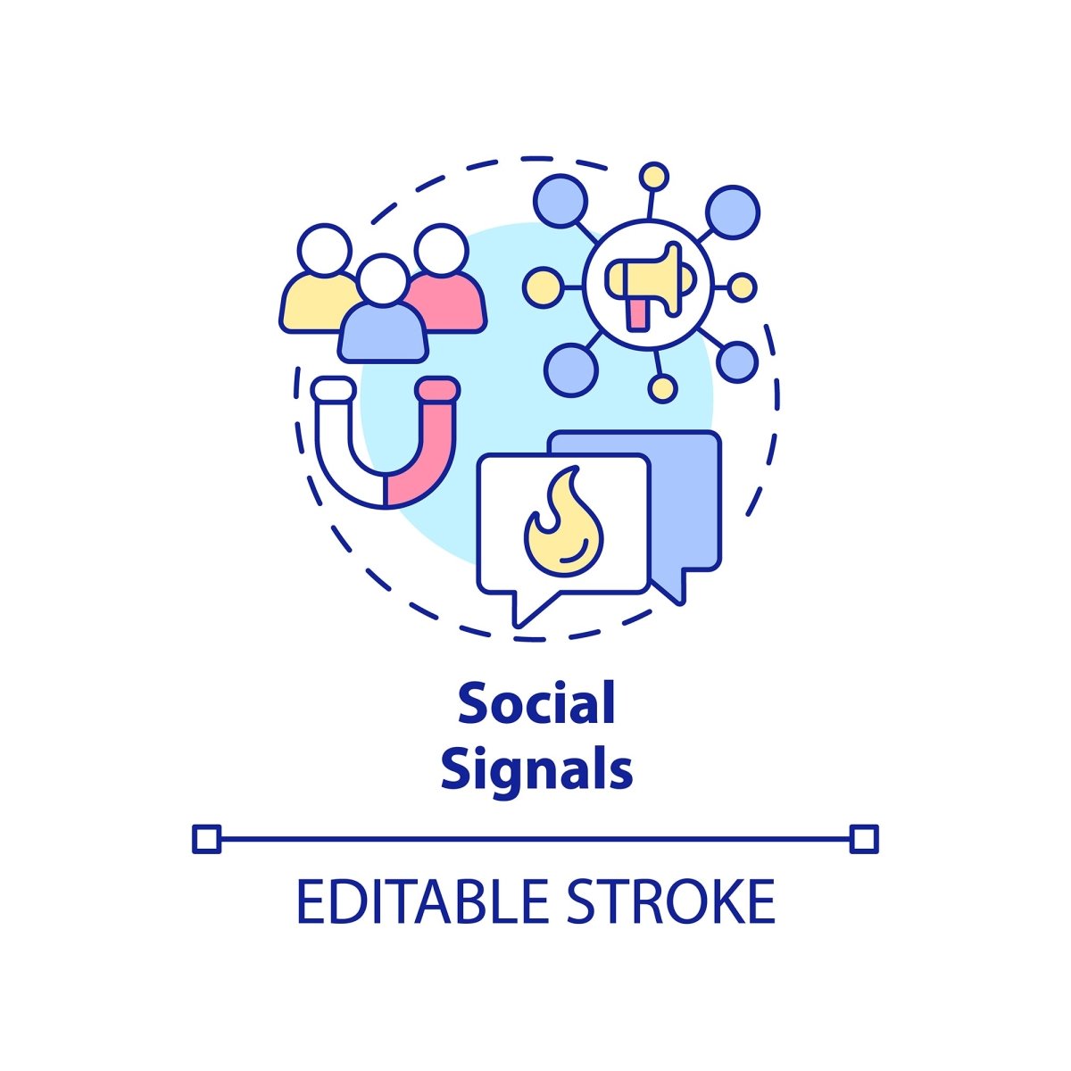 SEO optimization concept icons bundle