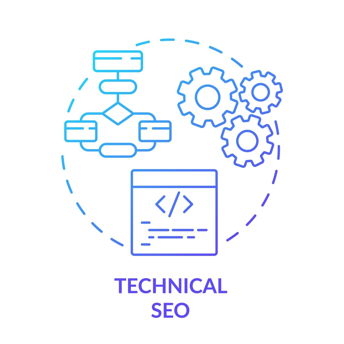 SEO optimization concept icons bundle