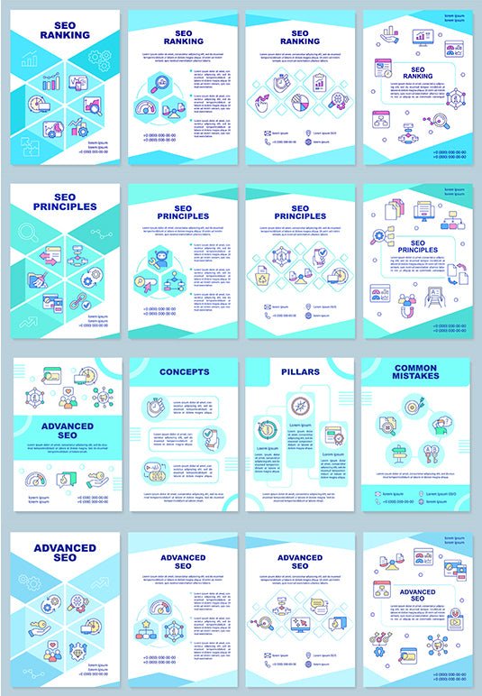 SEO principles brochure template set